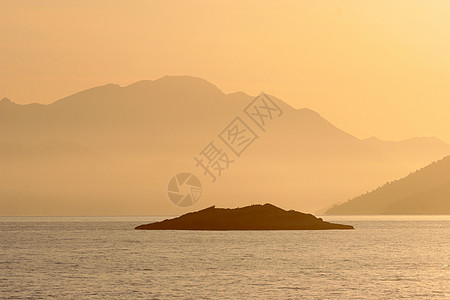 日落 亚得里亚海海岸支撑太阳天空海景海洋水景橙子天气黄色图片