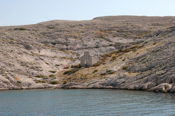 克罗地亚亚得里亚海帕格群岛旧教堂的废墟文化游客时间国家框架旅行风化旅游建筑学石头图片