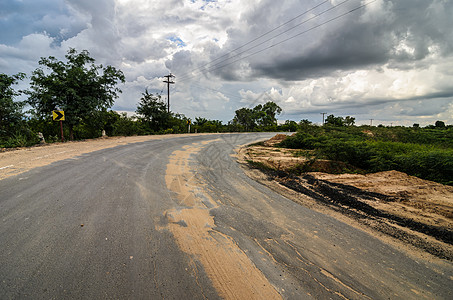 道路和天空土地乡村绿色环境生态农村图片