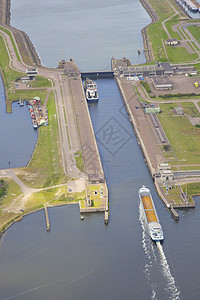荷兰IJmuiden的荷兰海锁 荷兰上空图片