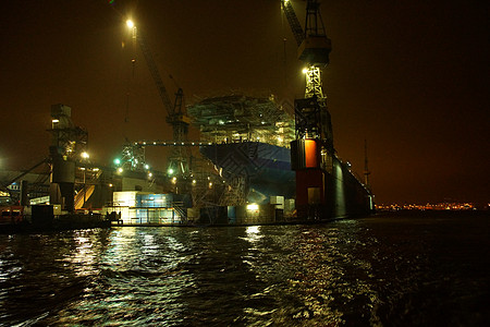 造船厂船运汉堡蓝色海洋起重机船厂工业码头商业金属图片