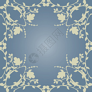 中性花板壁纸 植物螺旋和曲线漩涡装饰品绘画叶状纺织品插图蓝色滚动墙纸叶子图片