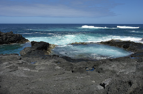 沿海海岸海滩蓝色石头地平线反射碰撞海浪海岸线力量群岛图片