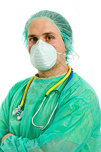 医生工人病人商业医院外套微笑保健学生男性擦洗图片