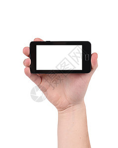 手拿着手机和剪切路径屏幕工具移动展示商业电话手指剪裁互联网通信图片