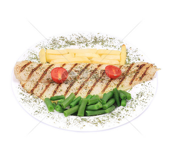 烤蔬菜炙烤鱼片黄色土豆食物植物煤炭香料绿色红色图片