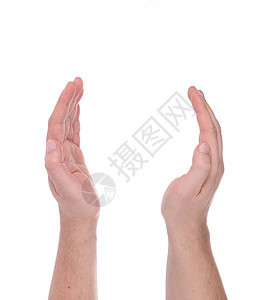 人手标志男性伙伴手势手指展示空白白色帮助拇指男人图片