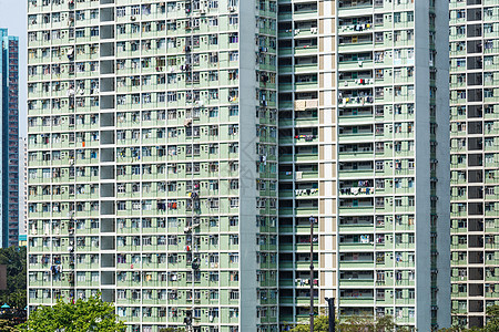 香港的公屋建筑学住房公寓财产人群城市住宅建筑窗户房子图片