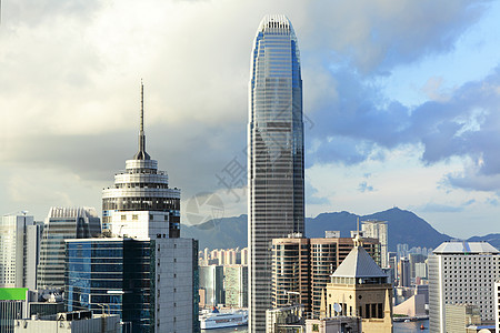 香港风景场景建筑摩天大楼市中心金融建筑学公司商业蓝色图片