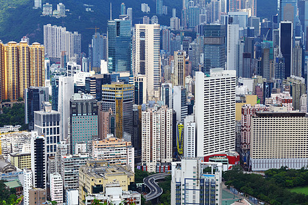 香港居民居住区人群住宅晴天城市房子建筑学场景天空蓝色摩天大楼图片