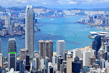 香港市景观办公室金融建筑建筑学摩天大楼天际市中心晴天风景图片