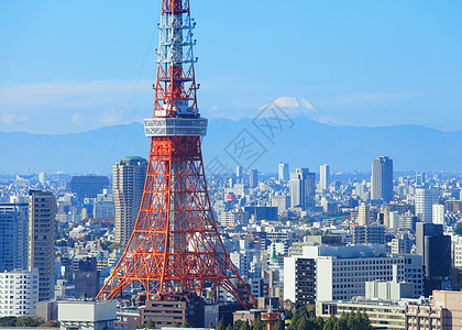 东京市爬坡天际市中心城市天空风景商业公司蓝色晴天图片