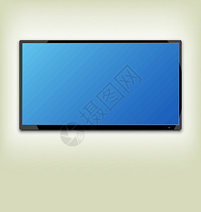 LCD或LED 电视屏幕挂在墙上图片