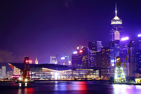 香港市晚上场景金融经济假期摩天大楼风景商业建筑学办公室顶峰图片