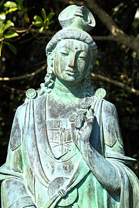 Guanyin 雕像文化数字女性历史观音宗教古董雕塑佛教徒寺庙图片