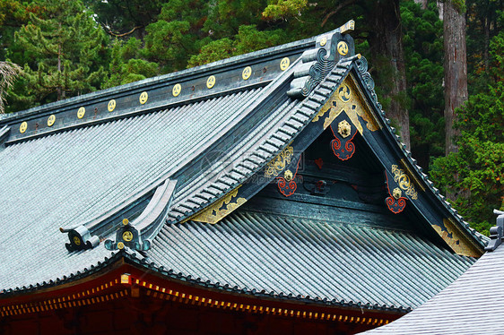 日本风格的寺庙屋顶图片