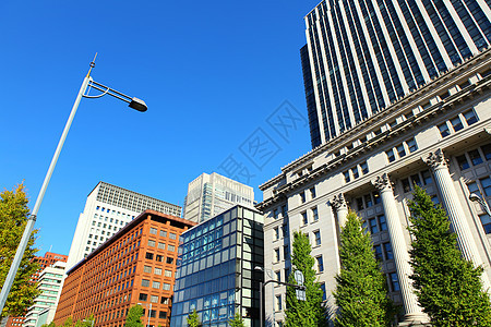 东京市金融区建筑金融建筑学摩天大楼办公室窗户商业天空景观城市图片