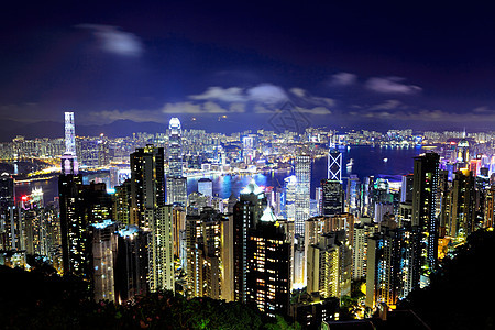 香港天线摩天大楼天空蓝色港口海景景观商业城市办公室图片