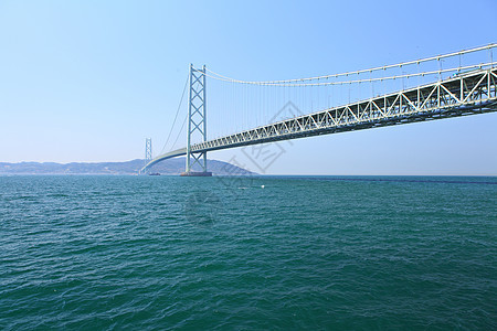 日本的桥海峡天空淡路海岸线天际海岸支撑电缆海景建筑学图片