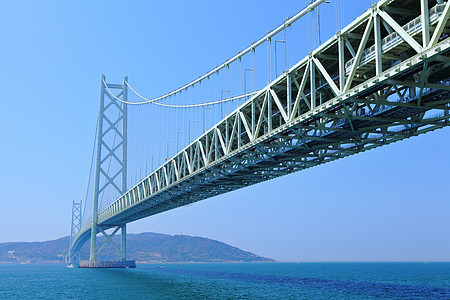 在神户的吊桥明石天际交通海峡淡路运输海岸海岸线世界海景图片