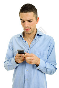 文本衬衫细胞男生公司青年拉丁白色企业家电话短信图片