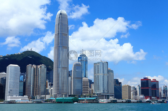 香港市中心市中心商业蓝色城市港口摩天大楼建筑学天空金融风景图片