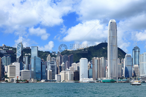 香港市全景建筑学金融天空摩天大楼白色晴天商业景观建筑图片
