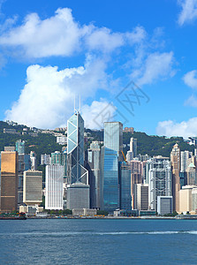 香港建筑学白色建筑城市晴天港口金融市中心天空海洋图片