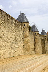 卡尔卡松地标城市城堡防御旅游天空历史堡垒爬坡阳光图片