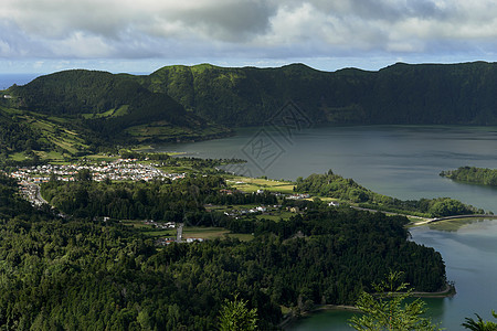 亚速尔假期烟雾山脉薄雾火山群岛太阳全景地球公园图片