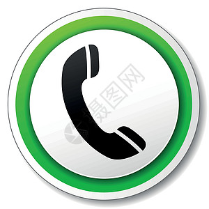 矢量电话图标阴影圆形绿色标签按钮贴纸网络背景图片