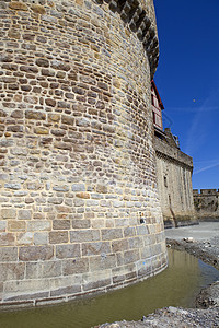 蒙圣迈克尔历史历史性爬坡大教堂堡垒旅行游客旅游城堡海岸线图片