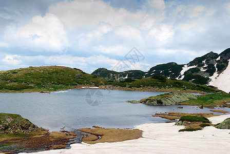 湖湖景观高度岩石天气旅游季节远足石头全景首脑蓝色图片