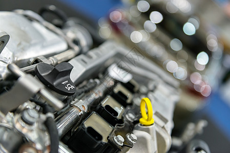 汽车发动机详细照片工程引擎机器活力力量车辆技术汽油金属电机块图片