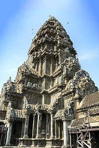 Angkor Wat的上层画廊图片