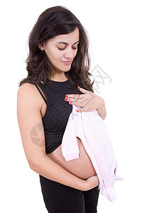 怀孕女性腹部女孩父母产妇生活母亲快乐家庭黑发图片