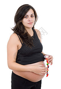 怀孕妈妈家庭女孩母亲冒充母性快乐孩子腹部手臂图片