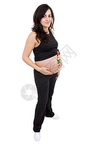 怀孕黑发母性妈妈生活家庭肚子女性按钮微笑母亲图片