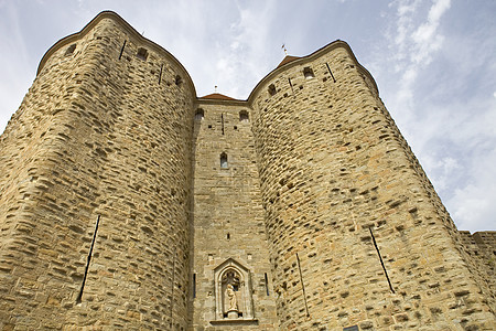 卡尔卡松防御历史性旅游旅行天空地标安全石头城堡爬坡图片