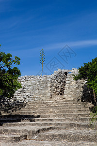 图卢楼梯天空寺庙石头热带通体考古学历史性废墟旅游图片