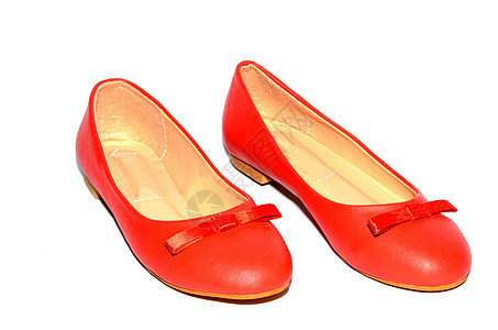 妇女皮鞋脚跟鞋类女性红色白色皮革高跟鞋图片