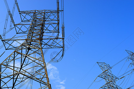 高压金钢电源线金属电力塔电器单线电缆桅杆结构活力太阳图片