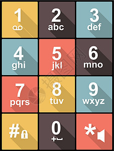 用于网络和移动的平面设计中的电话键盘图片
