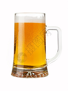 一品脱啤酒饮料泡沫玻璃小路气泡剪裁黄色液体啤酒杯反射图片