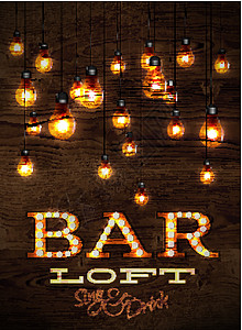 酒吧阁楼照明灯照明风格派对餐厅玻璃辉光艺术家具金子灯泡背景图片