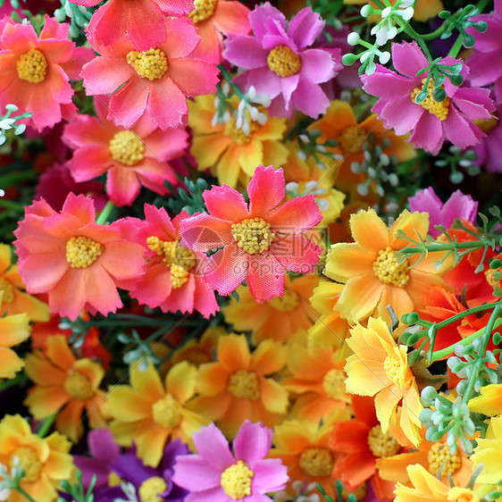 人造花朵花瓣农业天空快乐花卉阳光公园虚幻草地花束图片