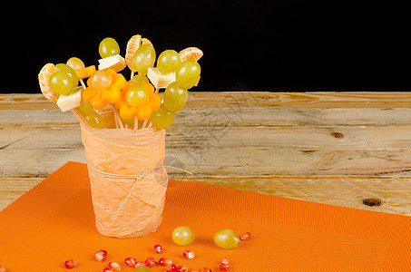 水果孩子甜点盘子营养孩子们儿童美食饮食创造力变化橙子服务图片