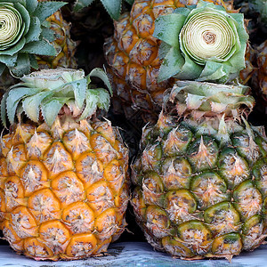 菠萝饮食市场食物绿色水果果汁农业营养肉质黄色图片