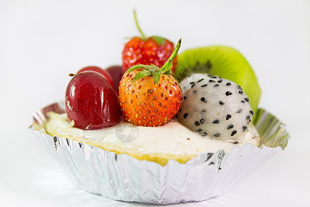 草莓酸奶白色食物服务低脂肪营养甜点水果红色饮食图片