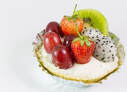 草莓水果服务甜点饮食食物营养低脂肪奶制品酸奶红色图片